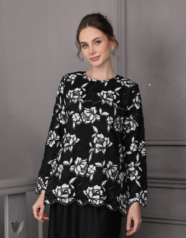BAJU KURUNG KEDAH ESHRA (BLACK)